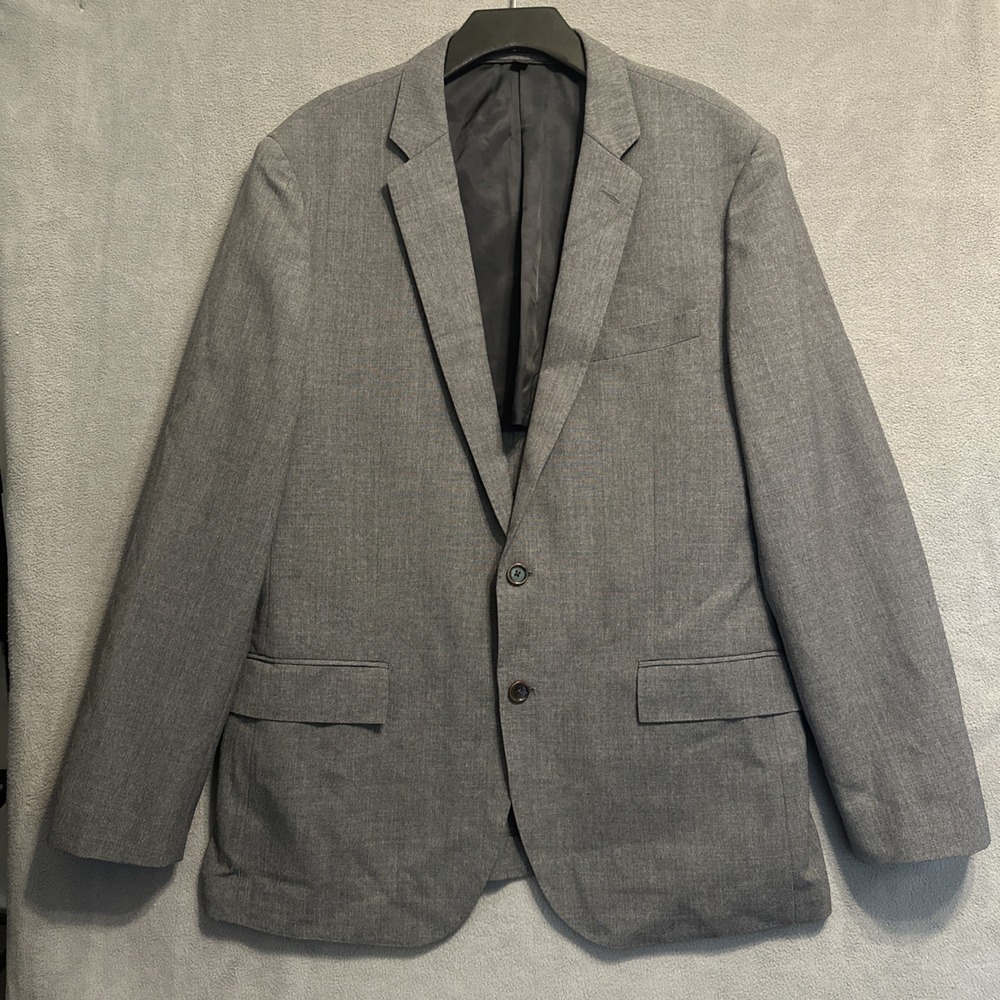 J. Crew Ludlow Blazer Suit Jacket Tollegno 1900 Italian Wool Mens 44R Gray